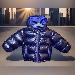 Patagonia Hi-Loft 3 months Baby Purple Jacket Coat Kids Cozy 700 Down Fill